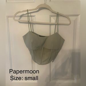Sage green boutique crop top